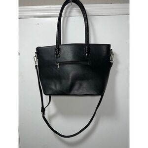 Top Ten Black Faux Leather Tote Bag Crossbody Purse BAGG8220 with Card Holder